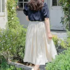 Areeam アリーム リバーシブルスカート チュール×サテン アイボリー