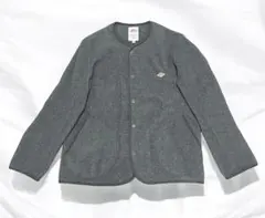 【美品】DANTON ボア ノーカラージャケット フリース グレー M