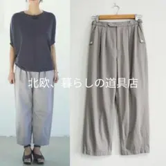 よそおい掲載 パラスパレス 綿麻ポプリンストライプワイドパンツ 3