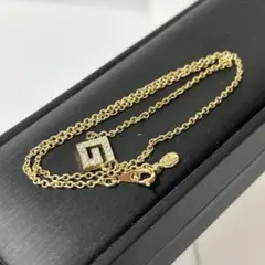 美品】トリーバーチ ネックレス ゴールド ロゴ ヘキサゴン パヴェ 
