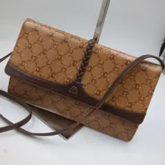 モラビト　ショルダー　総柄　ブラウン　ヴィンテージ