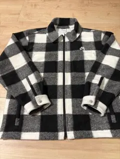 NIKE SB ブラック×ホワイト チェック フリース　L