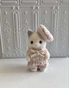 シルバニアファミリー　赤ちゃんロンパース　ツイードピンク　ベレー帽セット