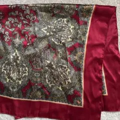 ★レトロ柄レッド★ペイズリー柄スカーフ★