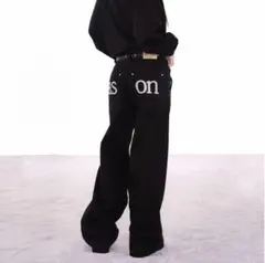 デニムパンツ ブラック as"on Mサイズ 韓国 2回着用 最安値‼️
