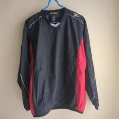 Mizuno XOサイズ ☆長袖ウィンドブレーカー 黒/赤