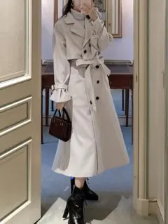 わ*ん様 GRL❤︎ マルチwayフェイクウールコート　アイボリー　S