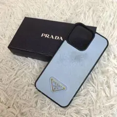 PRADA iPhone13proケース サフィアーノレザー ライトブルー - メルカリ