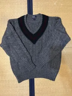古着 Polo by Ralph Lauren グレー Vネック セーター L