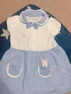 クーラクール♡100 うさ耳　セーラー　半袖ワンピース　ブルー　うさぎ