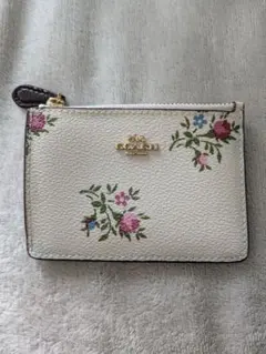 COACH 花柄 レザー パスケース カードケース