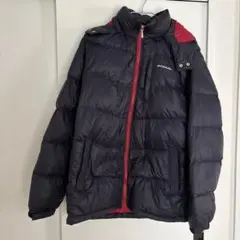 DUNLOP フード付きダウンジャケット ネイビー/レッド