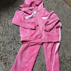 オールドネイビー　ピンク パーカーとパンツ　ベロアセットアップ　ジャージ