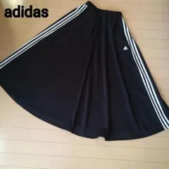 【美品!!】adidas ジャージ生地ロングスカート アディダス ３本ライン