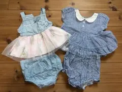 ベビー服　セットアップ　2セット パイナップル　チュール　ストライプ　ブルマ