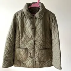 シューラルー　ダイヤ柄キルトジャケット　カーキ※フードなし