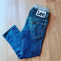 LEE リー 120cm リブ付きテーパードデニム インディゴブルー