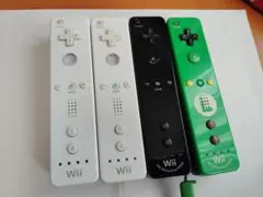 【4本セット】Wiiリモコンプラス (ルイージ/クロ) ＆ Wiiリモコン