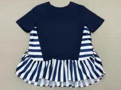 (L03286) Chesty ストライプサテン切り替えペプラムカットソーのサムネイル