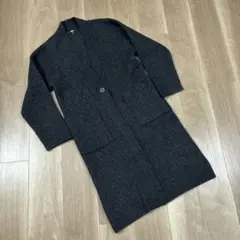 ユニクロ　ツイードニットコート　ネイビー　ロングカーディガン