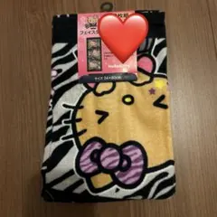 しまむら ハローキティ ゼブラ柄 ピンク フェイスタオル 2枚組