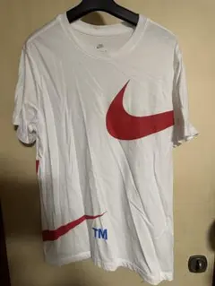 NIKE Tシャツ ホワイト×レッド ビッグスウォッシュ　サイズM