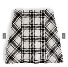 バックリボンツイードチェックミニスカート[gm699]