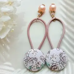 47✾︎ ハンドメイド　ヘアゴム2個セット　22㎜くるみボタン　リバティ