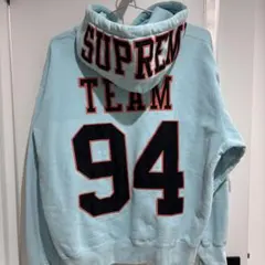 Supreme フーディー パーカー TEAM94 水色 ブルー ミディアム M