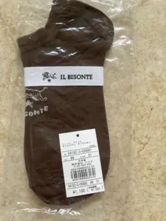 新品未使用　IL BISONTE ロゴ入りレディースソックス（おまけつき）のサムネイル