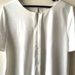 ホワイト 半袖シャツ クルーネック