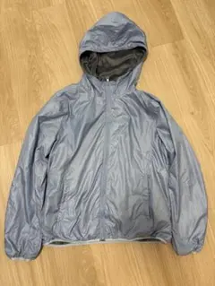 ライトブルー　グレー　リバーシブルナイロンジャケット