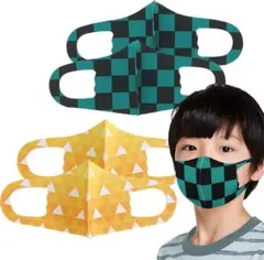 ✨耳痛解決✨ 4枚セット 和柄 マスク 子供用 キッズ 洗える 3Dマスク
