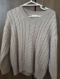 CINEMA CLUB ベージュ ケーブルニット M