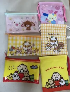 サンリオキャラクターミニ巾着、フラットミニポーチ