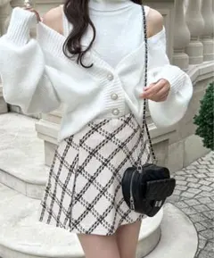 チェック柄フレアミニスカート