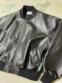 Bleme ボンバージャケット 黒 レザー