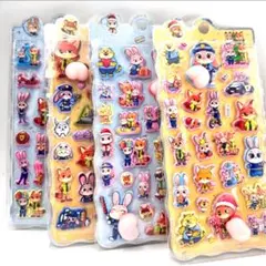 数量限定4点セット★ズートピア おしりぷくぷくシール ステッカー 3D立体