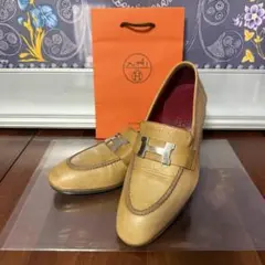 HERMES エルメス モカシン　パリ　34ハーフ　ローファー ライトブラウンのサムネイル