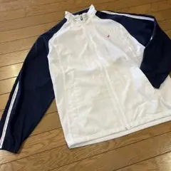 asics ナイロンジャケット ホワイト/ネイビー