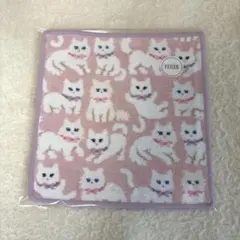 【新品】ラブラリーバイフェイラー モフモフネコチャン ハンカチ ペールピンク