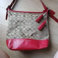 COACH シグネチャー ショルダーバッグ レッドのサムネイル