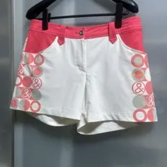 アンパスィ♡ホワイト/ピンク 円形プリント ショートパンツ. 美品♡