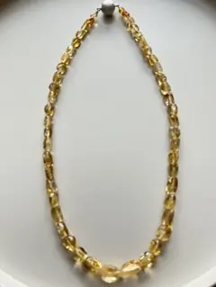 1916. 大玉ルチルクォーツボタンネックレス - メルカリ