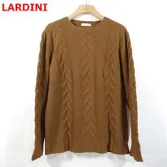 【良品】ラルディーニ　キャメル　ロール編みニット　LARDINI　サイズＬのサムネイル