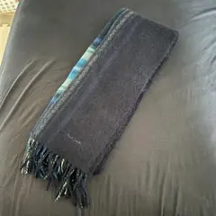 は*す様 Paul Smith チェック柄カシミヤマフラー ネイビー系