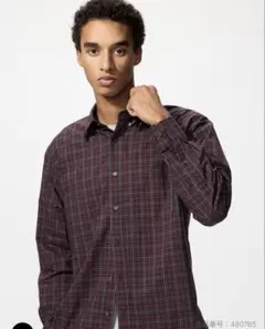 ユニクロ　ブロードシャツ/チェック　L