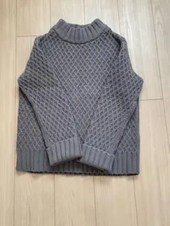 極美品　グレージュ　ニットセーター サイズ2 ダイヤモンド編み