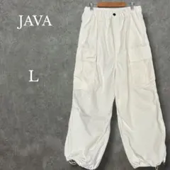 ジャバ【L】メンズライクミリタリーカーゴパンツ アイボリー ユニセックスのサムネイル