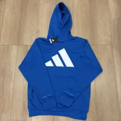 新品タグ付きadidas 裏起毛パーカー　ブルー160